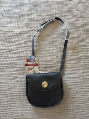 Classic Black Waist Bag with Gold Turn-Lock